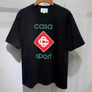 Casablanca Red Lосk Logo Printing Black T-Shirt